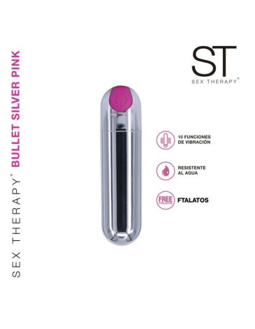 Estimulador de clitoris Silver Pink bullet  Sex Therapy