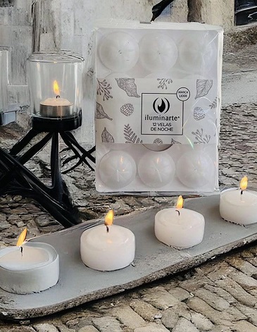 Velas noche blanca x12 uni - AROMANZA