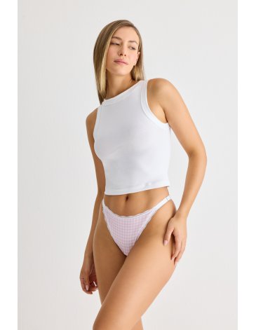 Less de algodón & lycra con puntilla y tiras regulables. TS/M - L/XL. Pack x3 BRIGITTE