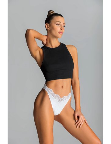 Colaless de microfibra labrada con puntilla Pack x2 BRIGITTE