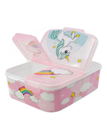 Venta por Mayor y Catalogo Sandwichera Unicorn Rainbow Multiple Compartimiento Wabro