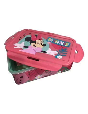 Venta por Mayor y Catalogo Sandwichera Rectangular Compart. Removible Minnie Mouse Wabro