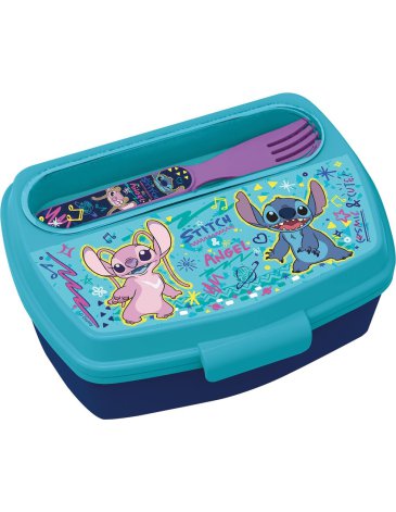 Sandwichera -Rectangular + cubiertos - Lilo & Stitch Wabro