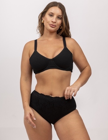 Bombacha Alta Algodon y Lycra con Puntilla -CHIARA- T1/6 DOLCISIMA