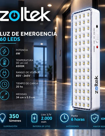 Luz de emergencia 60 led Pack x 10 unidades ZOLTEK