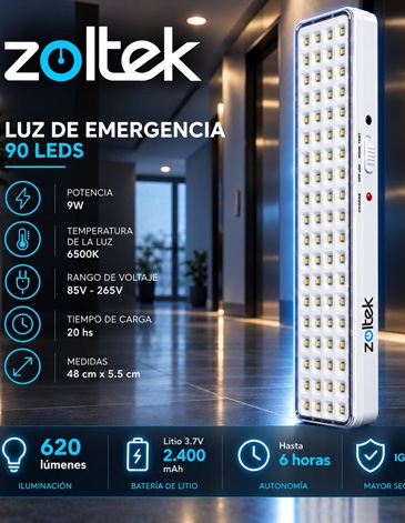 Luz de emergencia 90 led Pack x 10 unidades ZOLTEK