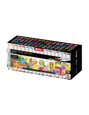Marcador Arstistico doble punta Alloy / Estuche imantado x 96 FILGO