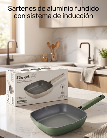 Sarten Antiadherente 24 cm Aluminio Fundido CAROL
