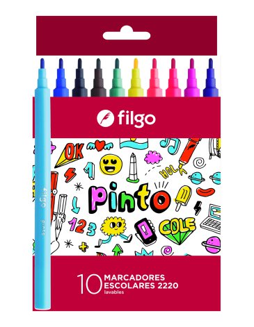 Marcador Pinto 2220 / Estuche x 10 Surtido FILGO