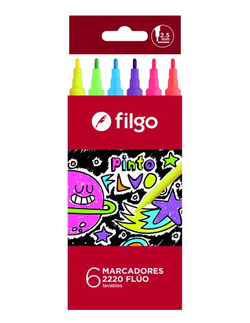 Marcador Pinto 2220 / Estuche x 6 fluo FILGO