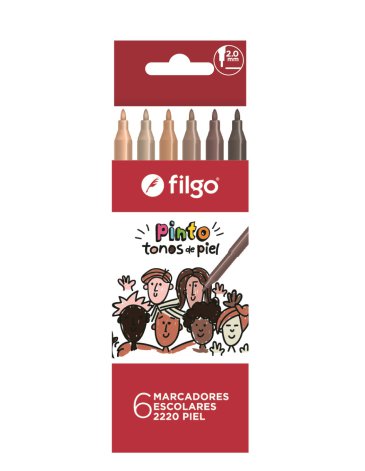 Marcador Pinto 2220 / Estuche x 6 Skin tones FILGO