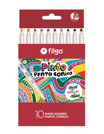 Marcador Pinto 2221 Conic / Estuche x 10 surtido FILGO