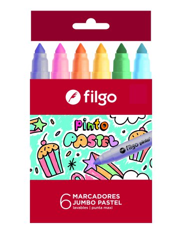 Marcador Pinto Jumbo / Estuche x 6 pastel FILGO