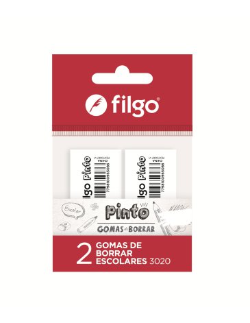 Goma de borrar escolar PINTO 3020 Pack x2 FILGO