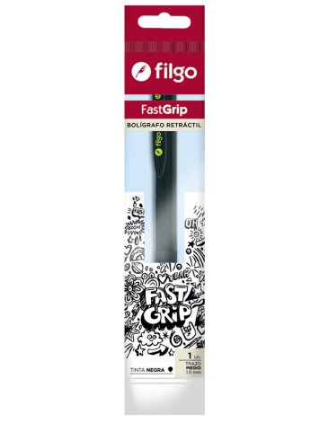 Boligrafo retractil Fastgrip 1.0 / Flowpack 1 negro FILGO