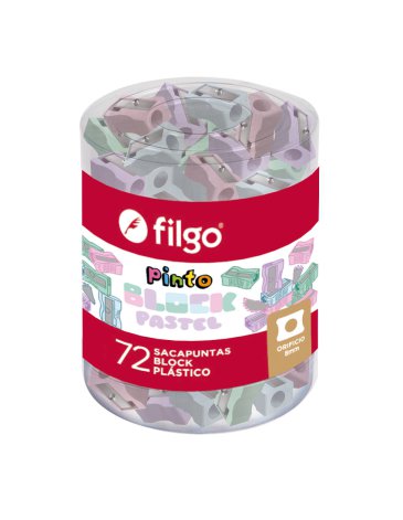 Sacapuntas Pinto Block / Display x 72 pastel FILGO