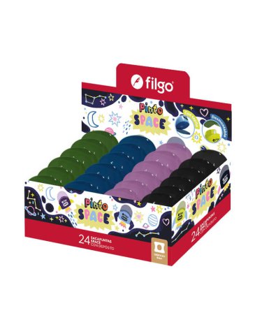 Sacapuntas con deposito Pinto Space / Display x 24 surtido FILGO