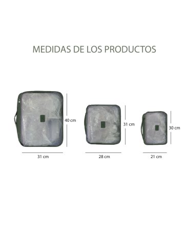 ORGANIZADOR DE VIAJE  3 PIEZAS - AMAYRA