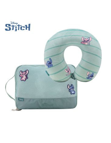 Almohadon de Viaje + Organizaror de Viaje Stitch DISNEY