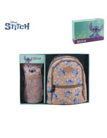Mochila y Porta Botella Stitch DISNEY