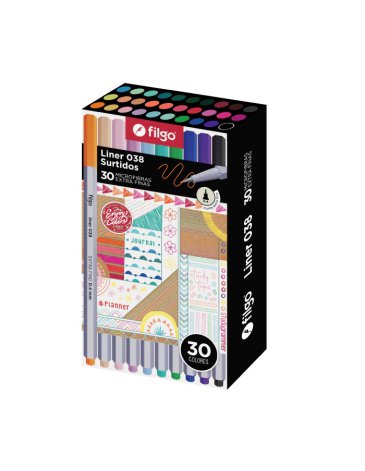 Microfibra Liner 038 0.4 / Estuche imantado 30 surtido FILGO