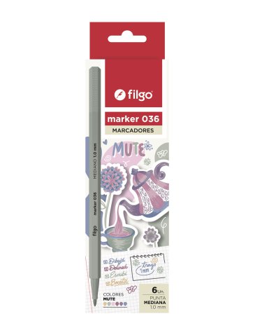 Marcador Marker 036 / Estuche x 6 mute FILGO