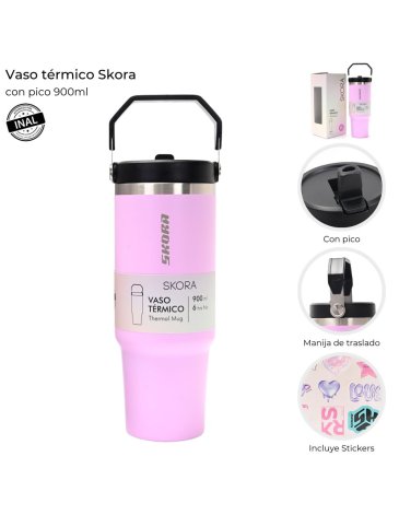 Vaso Termico con pico 900 ML Skora