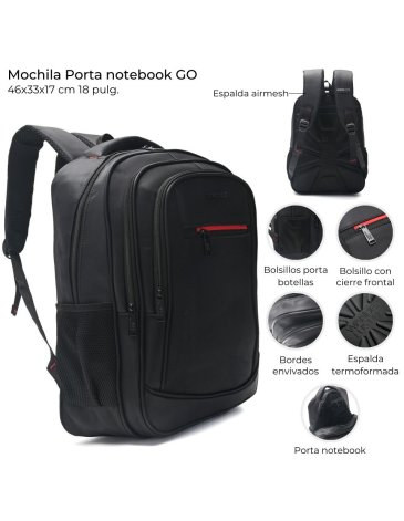 Mochila Go Portanotebook con espalda termoformada 18