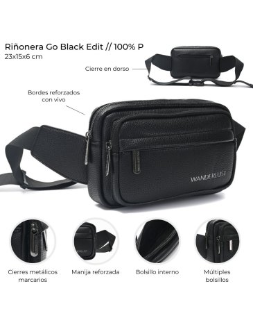 Riñonera Go Black PU - Wanderlust