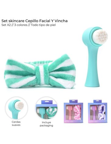 Set skincare (cepillo facial + vincha) Skora