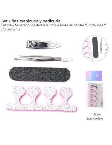 set uñas manicuria y pedicuria x4u SKORA