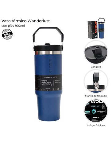 Vaso Termico con pico 900 ML Wanderlust