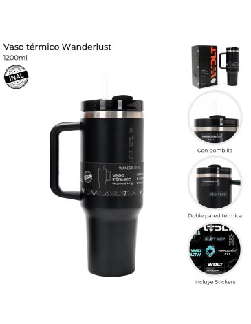 Vaso Termico con bombilla 1200 ML Wanderlust