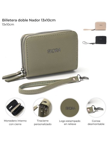 Billetera doble Cierre Skora