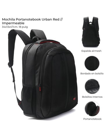 Mochila Portanotebook Urban Red 18 