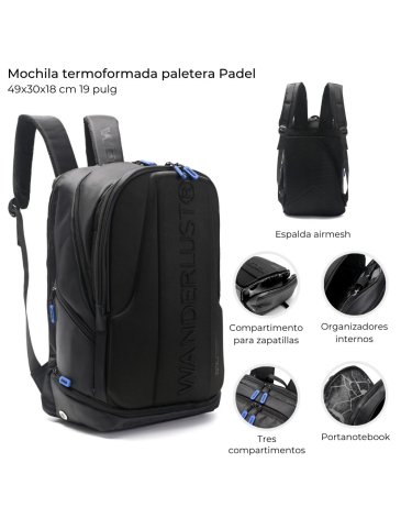 Mochila Termoformada Paletera Padel 19