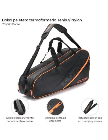 Bolso Raquetero Tenis Capacidad 6 raquetas Wanderlust