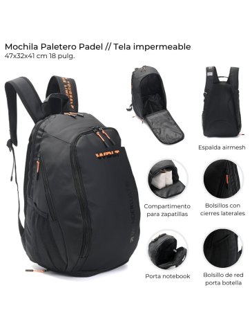 Mochila Paletero Padel con zapatero y Portanotebook Wanderlust