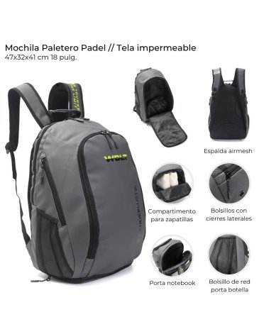 Mochila Paletero Padel con zapatero y Portanotebook 18