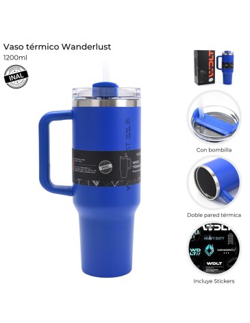 Vaso Termico con bombilla 1200 ML Wanderlust