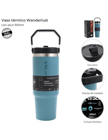Vaso Termico con pico 900 ML Wanderlust