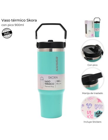 Vaso Termico  con pico 900 ML Skora
