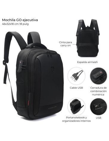 Mochila Go Portanotebook con cerradura 18