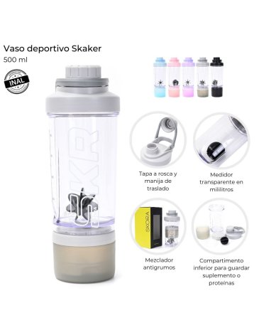 Vaso deportivo Shaker 500 ml SKORA
