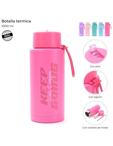 Botella termica con pico flip 1000 ml Skora