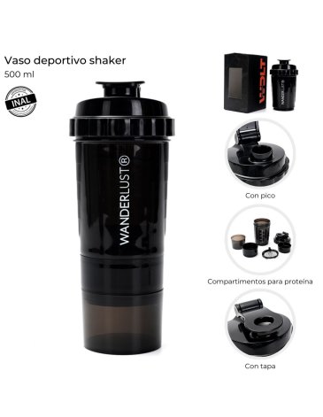 Vaso deportivo Shaker 500 ML Wanderlust