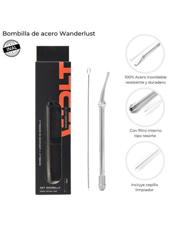 Bombilla con cepillo limpiador WANDERLUST