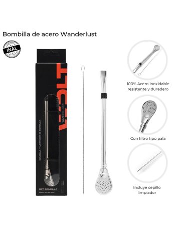 Bombilla con cepillo limpiador WANDERLUST