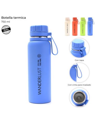 Botella termica con tapa y agarre 750 ml Wanderlust