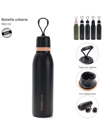 Botella termica urbana con tapa 550 ml Wanderlust